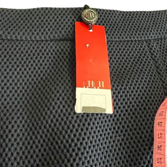 Carolina Herrera Navy Blue Textured Cotton Pencil Skirt NWT Size 4 Career Midi - Picture 7 of 9